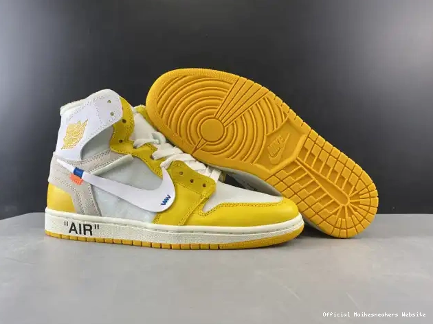 Official Maikesneakers Jordan AQ0818-149 Yellow-Cone NRG Dark Air x White 1 Off-White Powder 0607